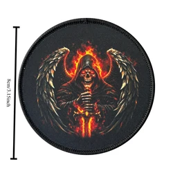 Parche bordado Grim Reaper Ángel Oscuro con espada flameante