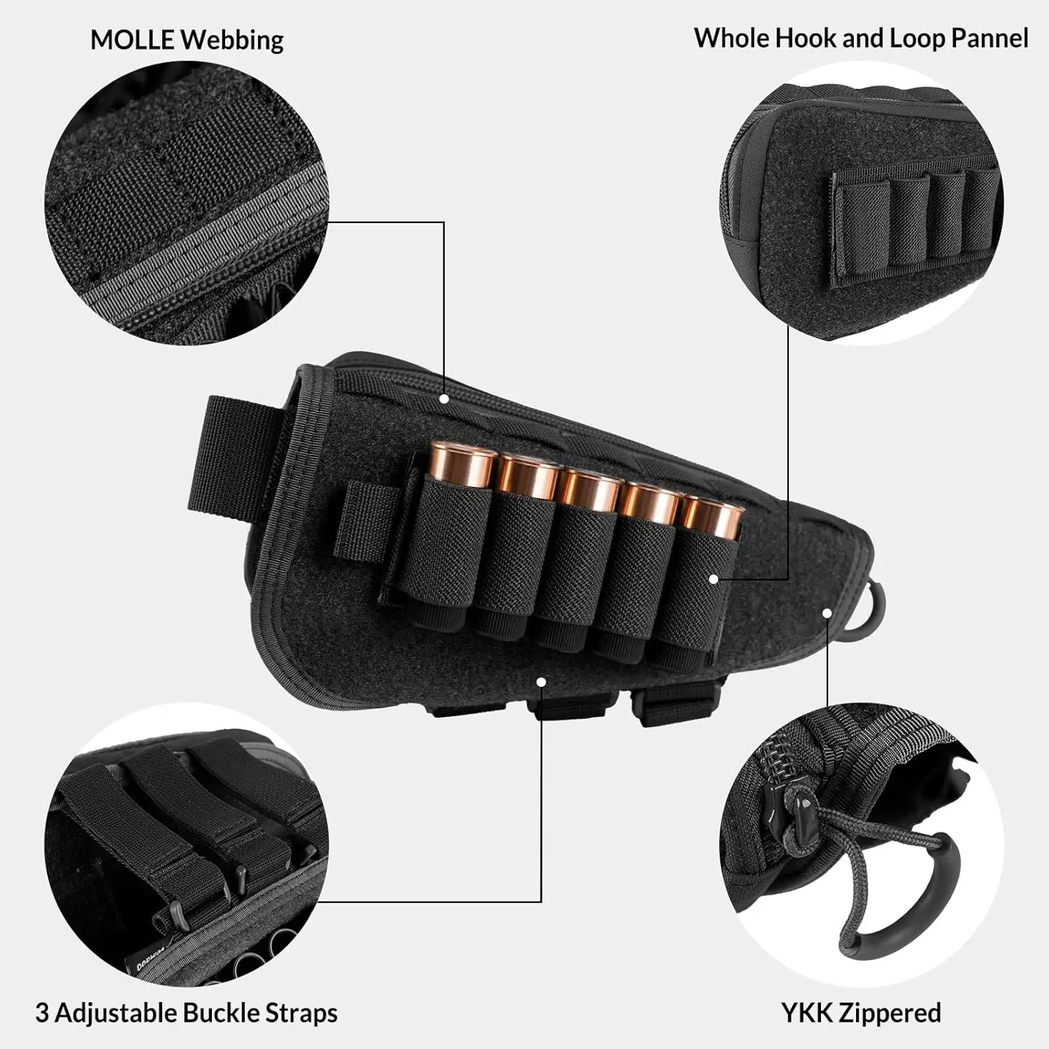 VOTAGOO bolsa táctica para pistola con munición y reposa mejillas - imagen 4