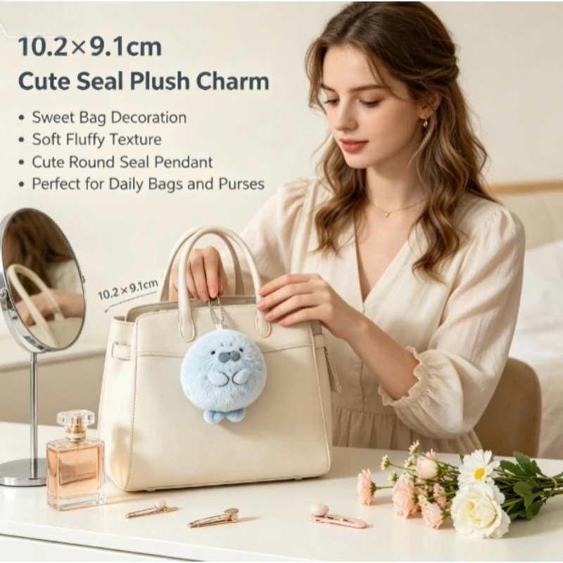 Llavero peluche foca suave – Colgante tierno mini accesorio regalo - imagen 3