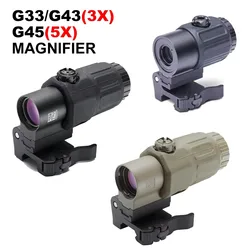 G33 G43 G45 Mira telescópica fija 3X 5X montura QD lateral para caza