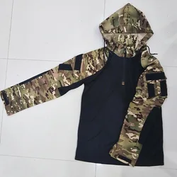 Camiseta táctica camuflaje con capucha hombre resistente
