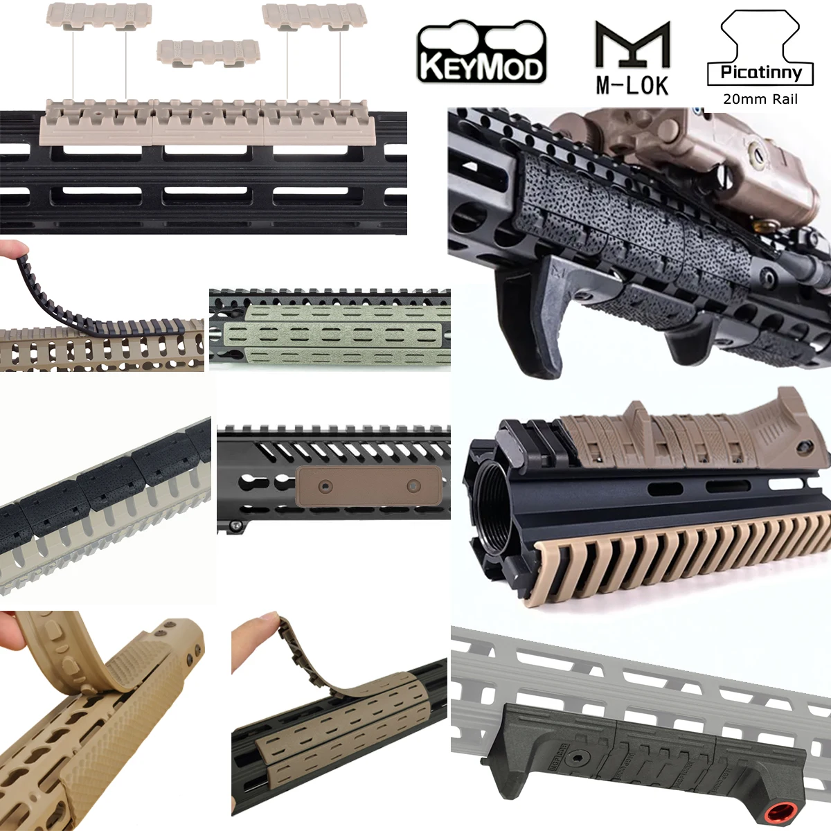 Riel táctico Keymod M-LOK BCM Picatinny para montaje giratorio