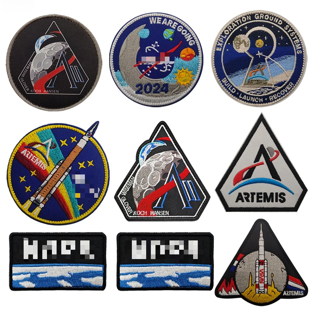 Parche táctico bordado logo espacial, astronauta y cohete - imagen 3