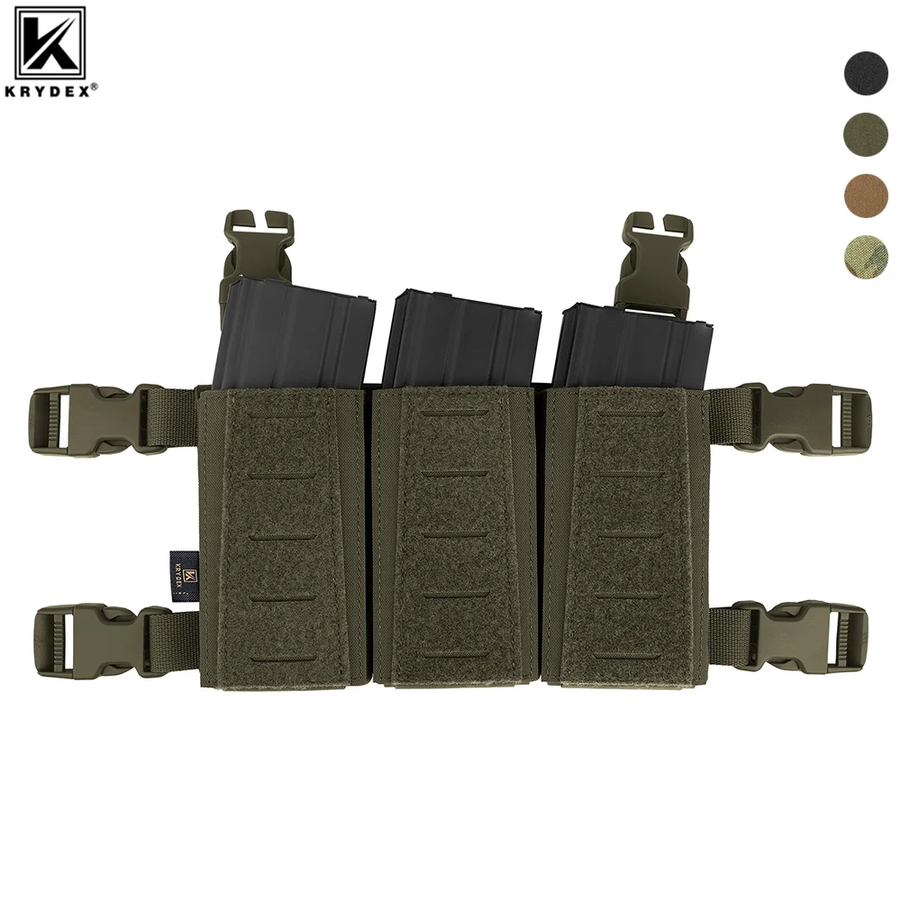 KRYDEX Portacargadores triple 5.56 MOLLE con clip para portaplacas - imagen 3