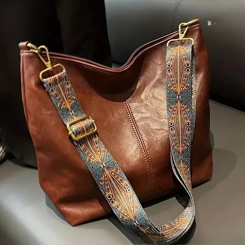 Bolso bandolera de gran capacidad en color sólido