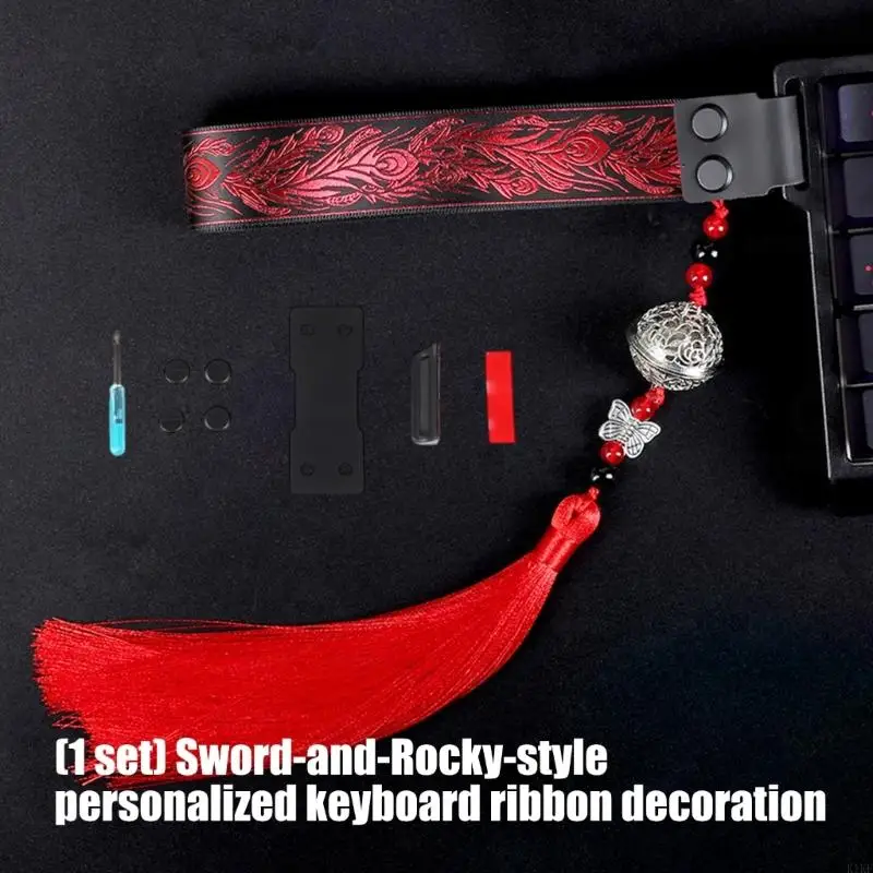 Teclado gamer estilo artes marciales con borlas de tela suave - imagen 3