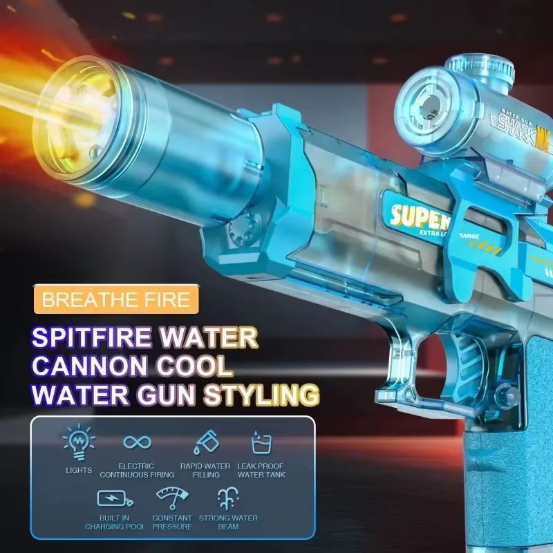 Pistola de agua eléctrica automática con luces y sensor - imagen 5