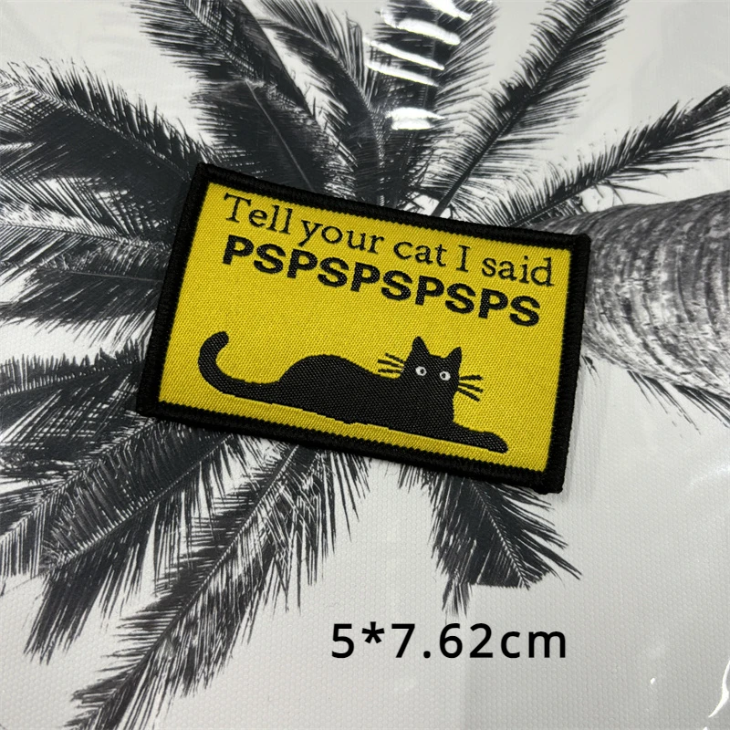 Parche bordado gancho y bucle para mochila – Diseño gato - imagen 2