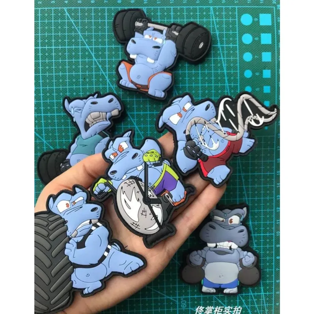Tacopsgear Parche táctico PVC 3D Hipopótamo – Velcro para MOLLE - imagen 5