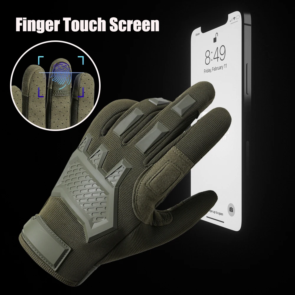 Guantes tácticos unisex dedos completos pantalla táctil aire libre