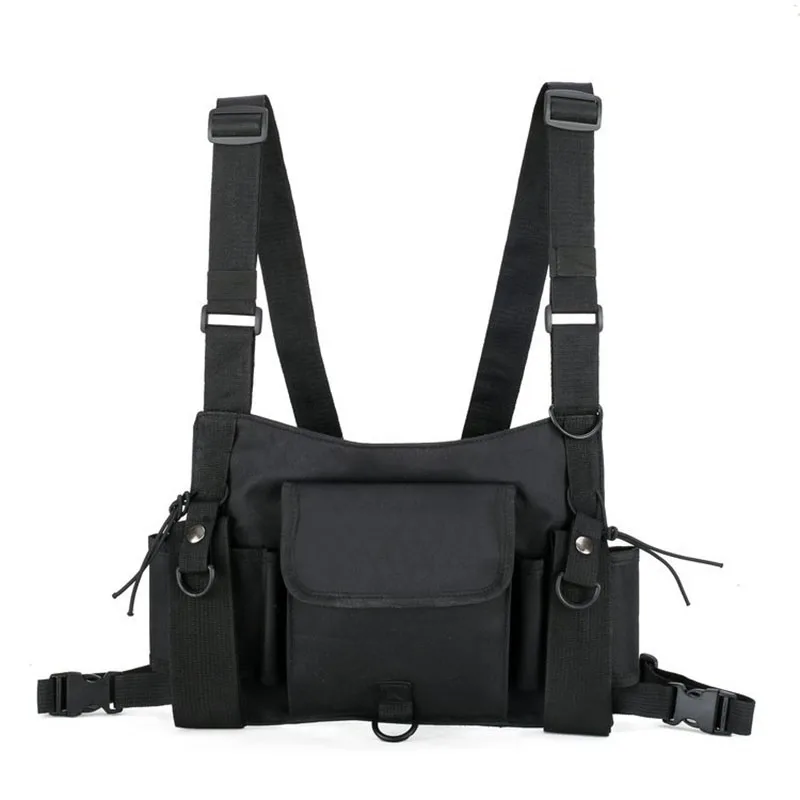 Chest rig táctico negro estilo urbano - bolso de pecho funcional - imagen 5