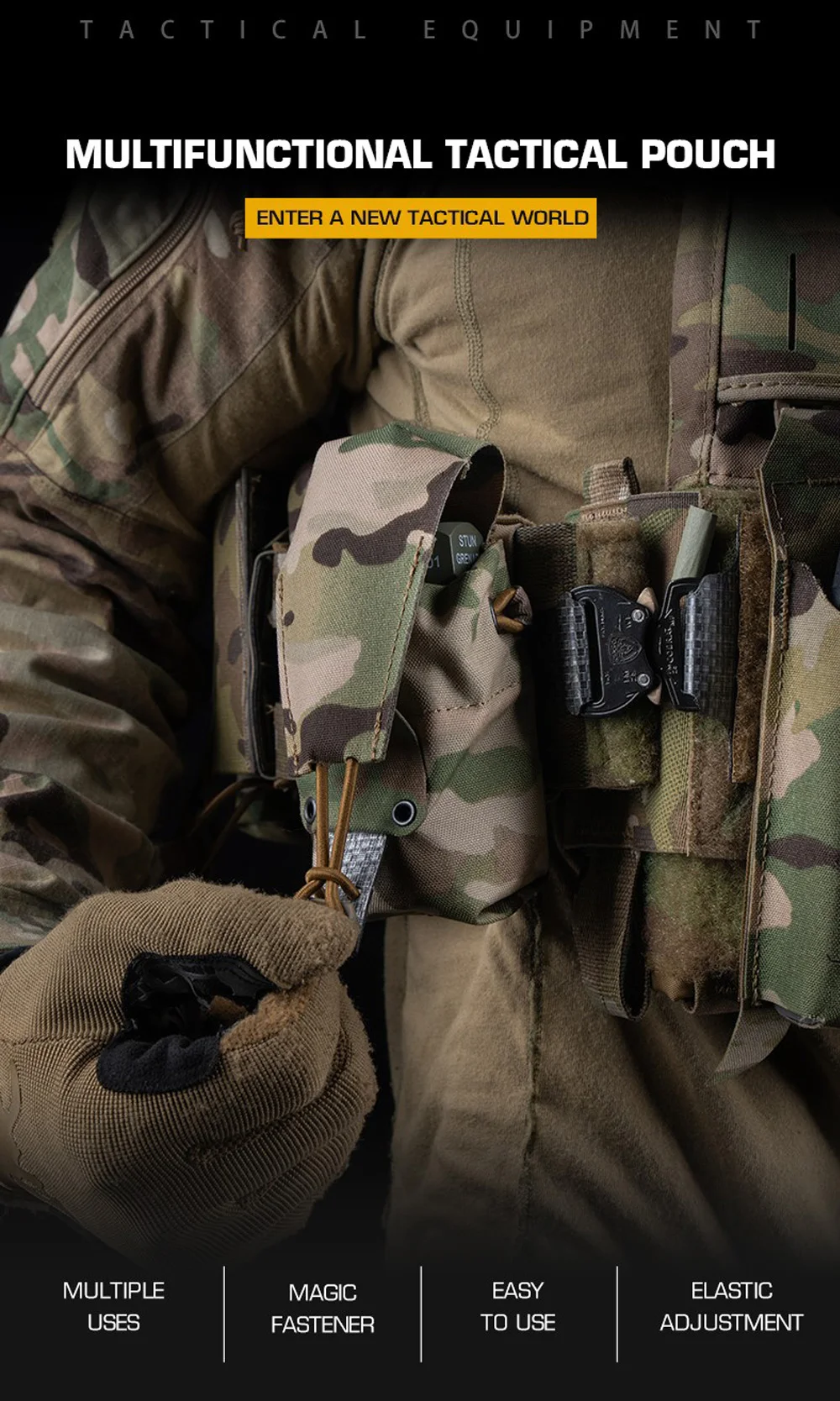 Bolsa táctica silenciosa tipo Ferro para accesorios MOLLE