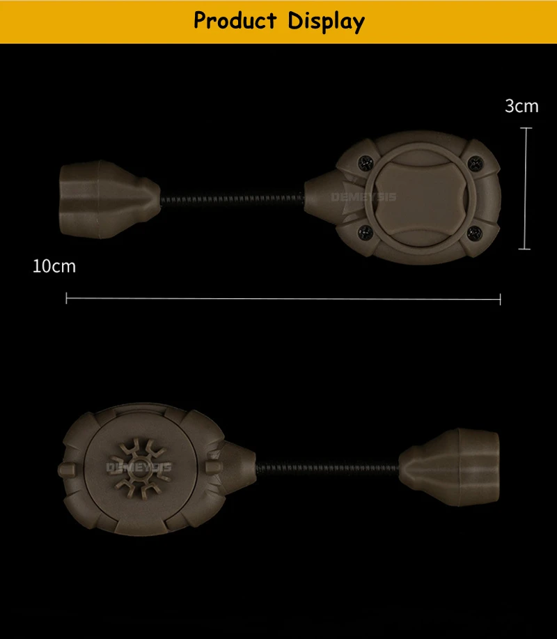 Detalle del cuerpo de la luz táctica para casco