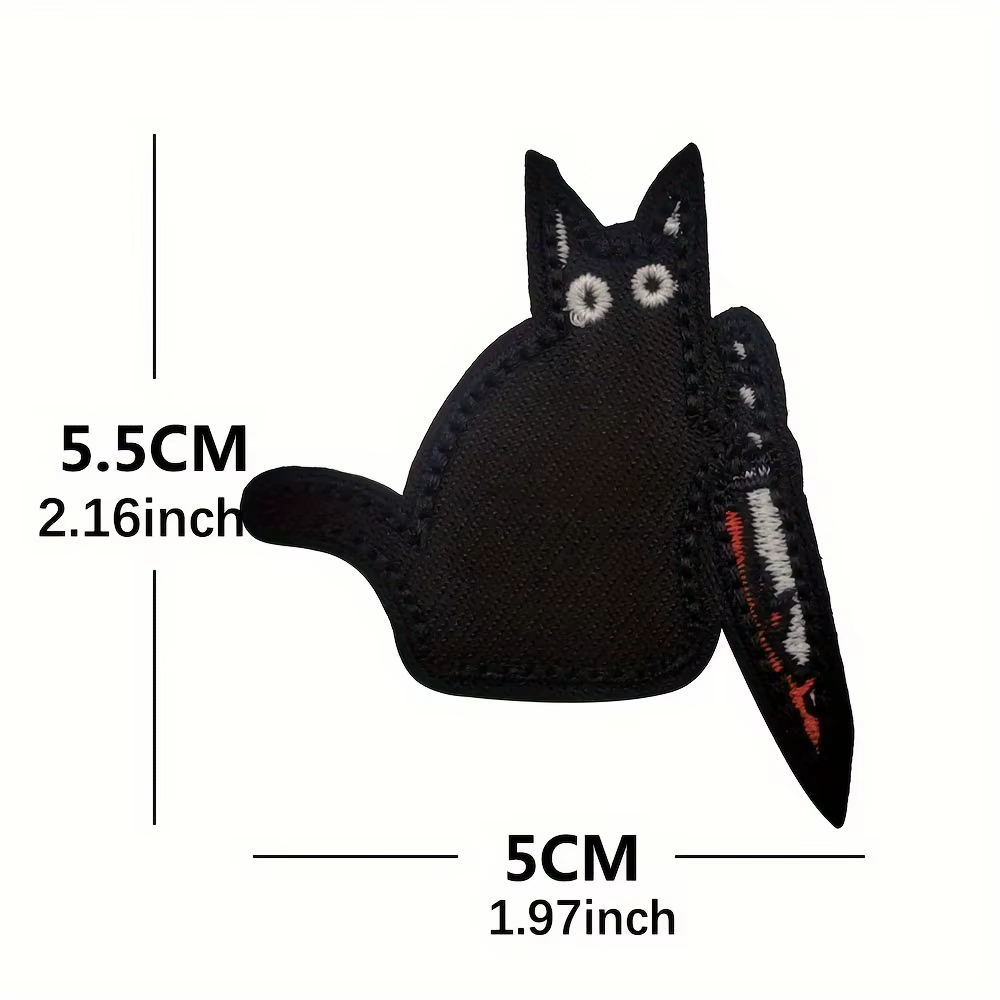 Scaredy Parche táctico bordado con Velcro para mochila gato negro - imagen 4
