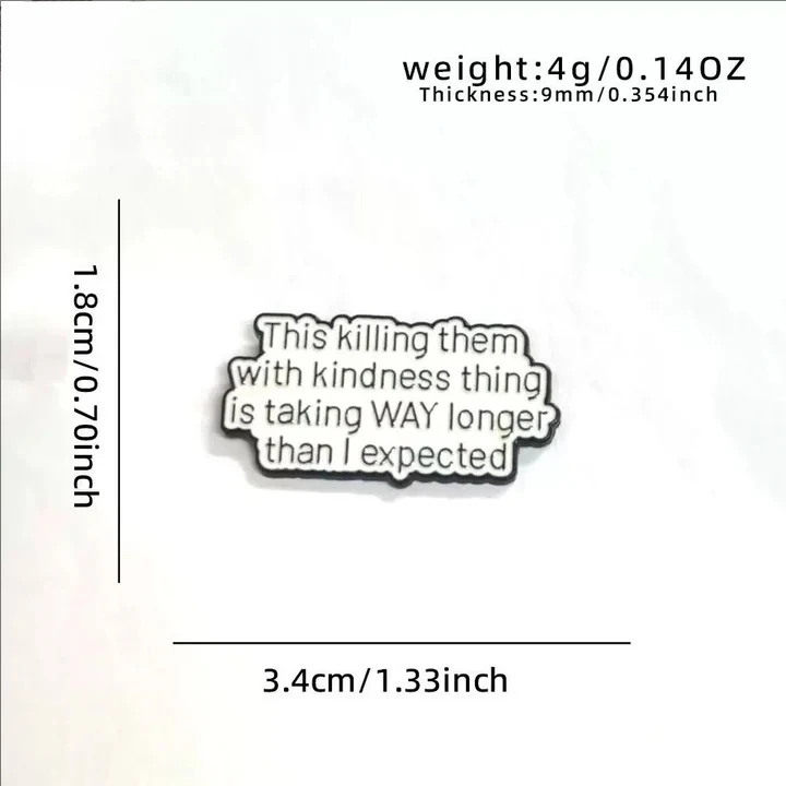 Pin esmaltado de solapa con frase sarcástica – Broche original para lectura - imagen 3