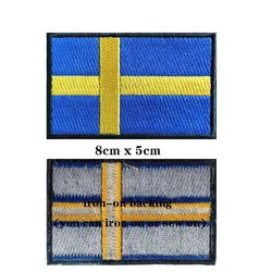 Parche bordado bandera Suecia brazo militar con cierre Velcro