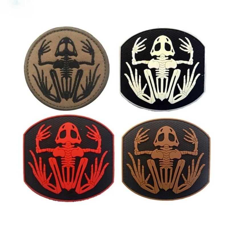 Parche táctico PVC esqueleto rana con Velcro gancho y bucle - imagen 5