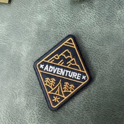 Parche bordado montaña tienda diamante gancho y bucle velcro