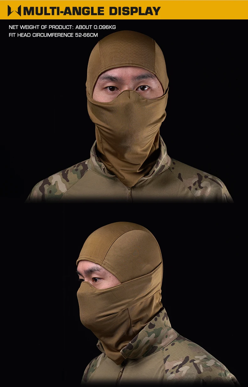 Vista del pasamontañas con diseño camuflado