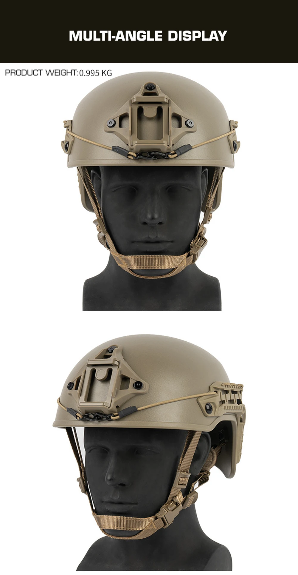 Casco táctico FAST en color negro