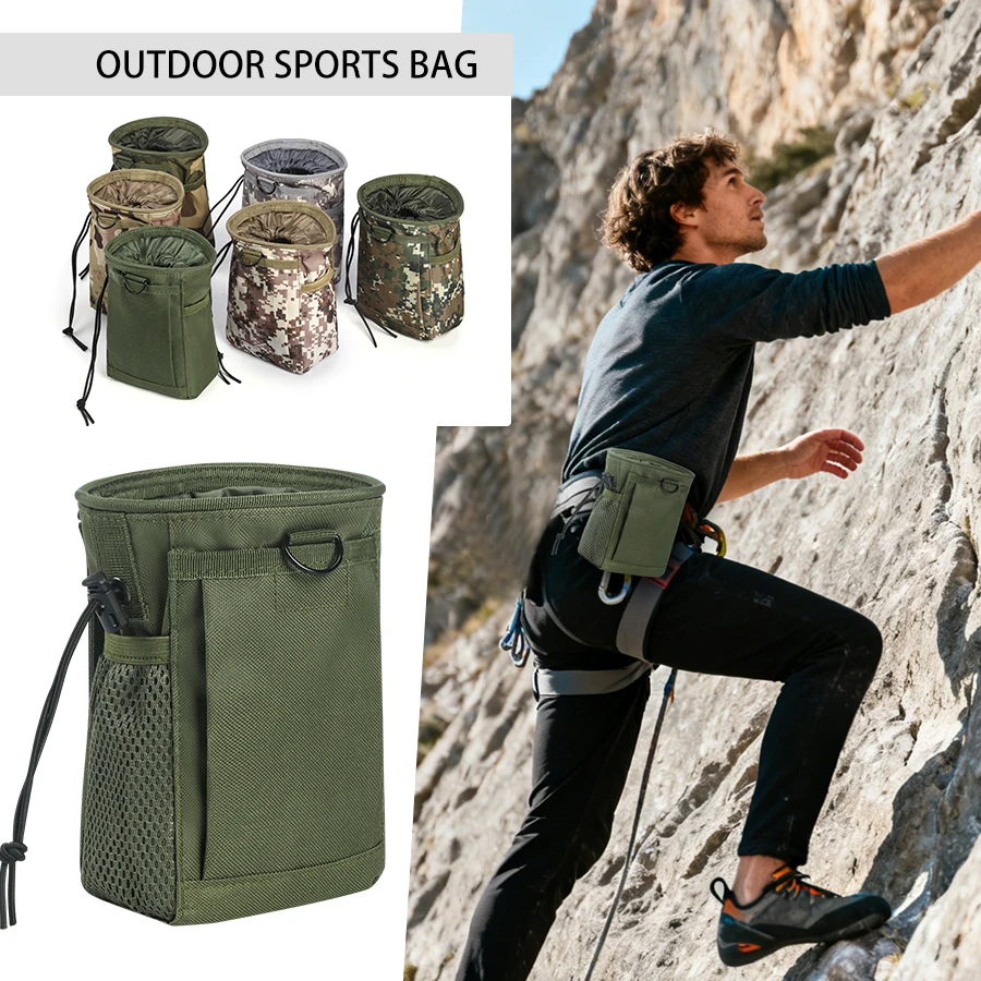 Bolsa de tiza escalada riñonera táctica de nailon con malla - imagen 3
