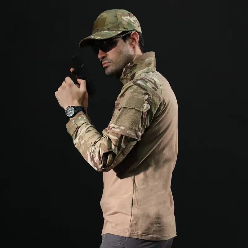 Camiseta táctica manga larga camuflaje - senderismo al aire libre - imagen 3