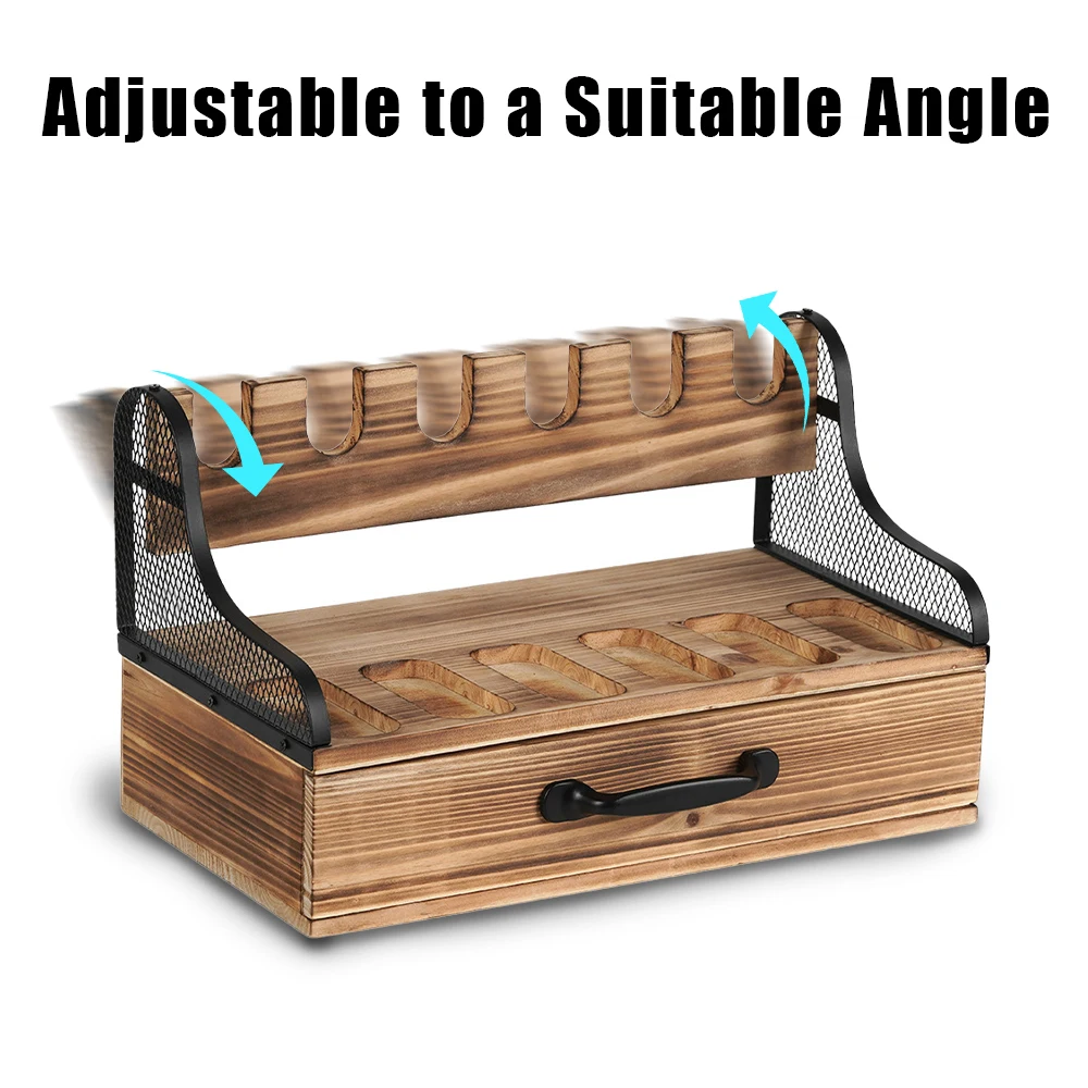 Soporte para pistola de madera estilo rústico con compartimentos - imagen 4