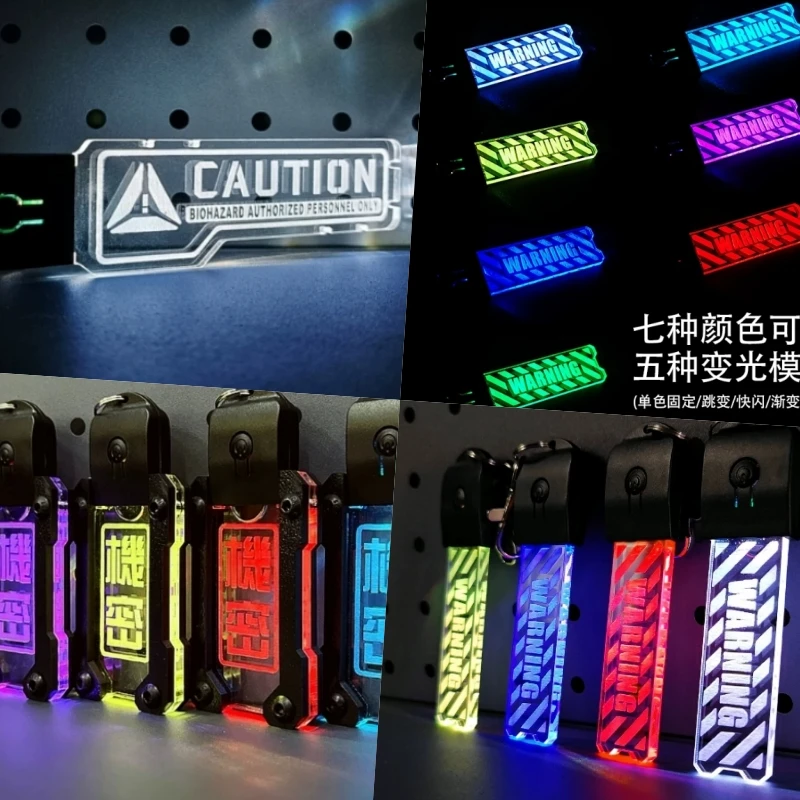 Llavero táctico LED intermitente recargable de advertencia con color - imagen 4