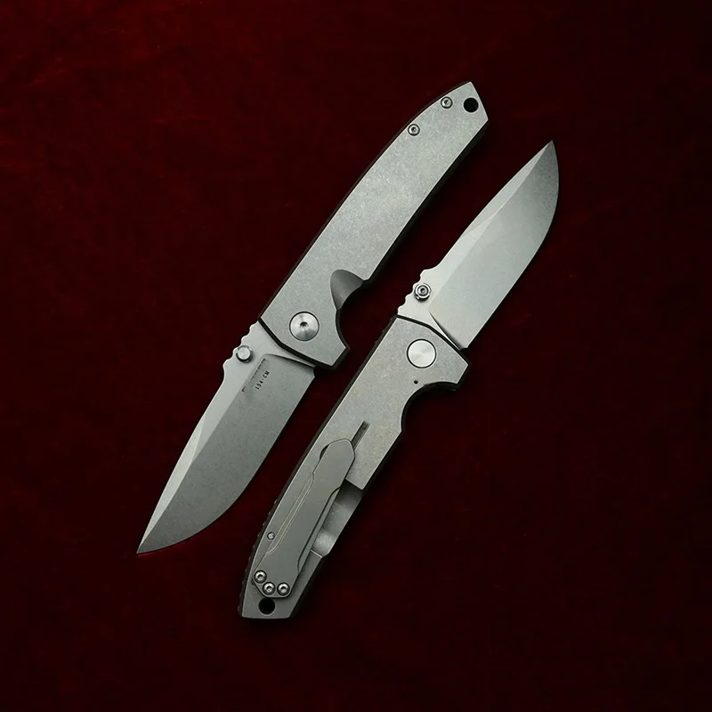 LEMIFSHE Cuchillo EDC Titanio con Mango de Cobre para camping - imagen 5