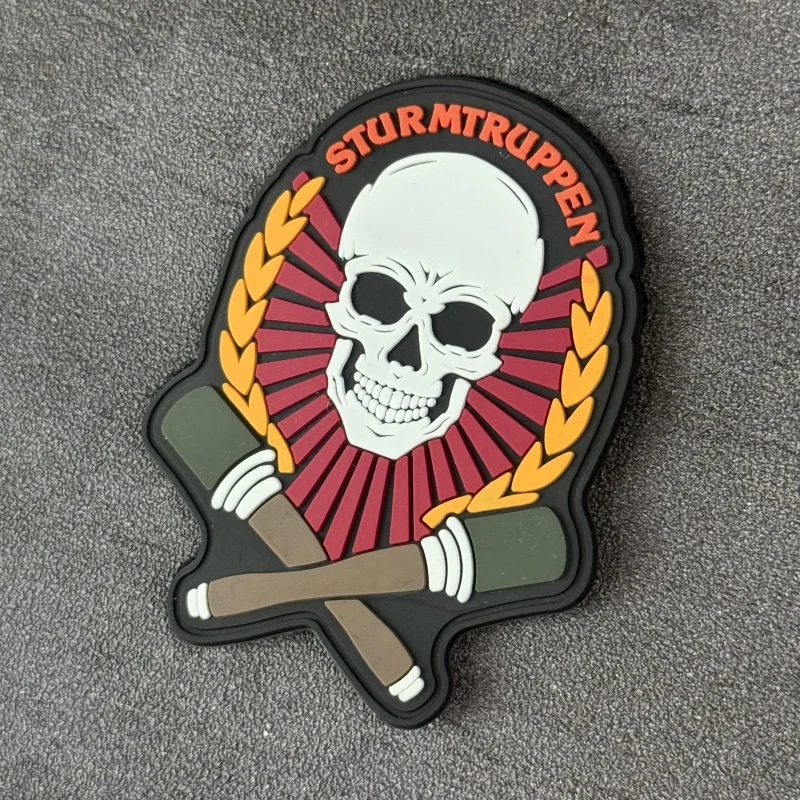 Parche táctico de PVC con calavera y granada, con velcro - imagen 4