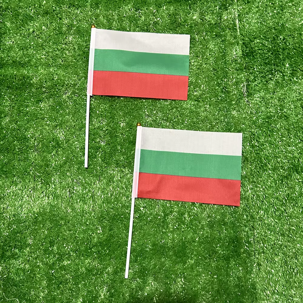 Detalle de la tela y costuras de la bandera búlgara
