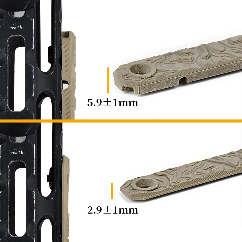 Cubierta de Riel Táctica WADSN M-LOK Negro FDE para Airsoft y Caza - imagen 4