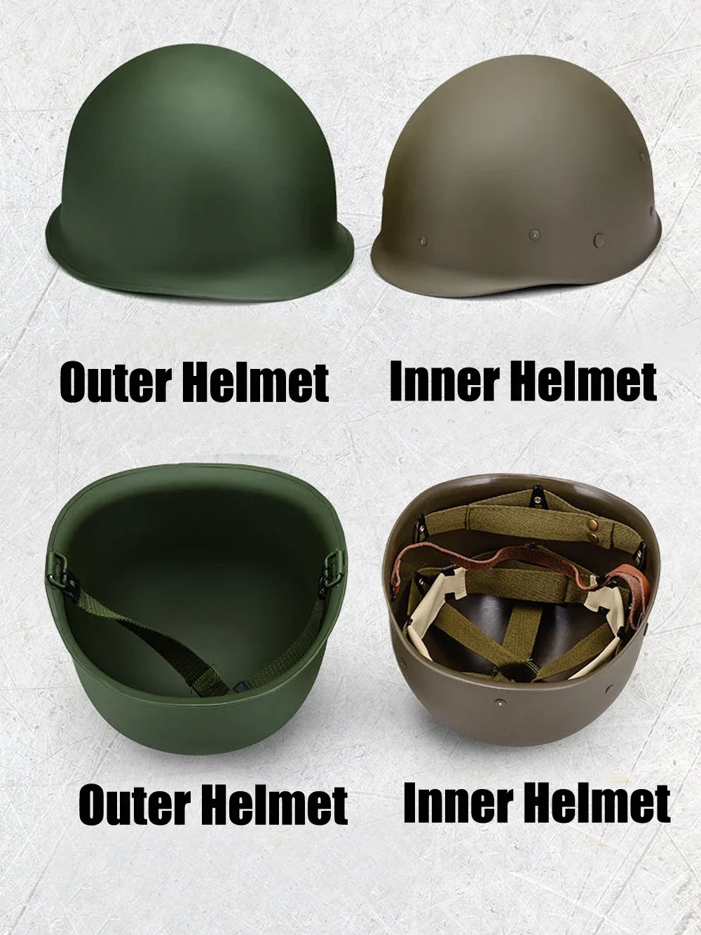 Casco táctico de acero M1 verde para paintball y exteriores - imagen 5