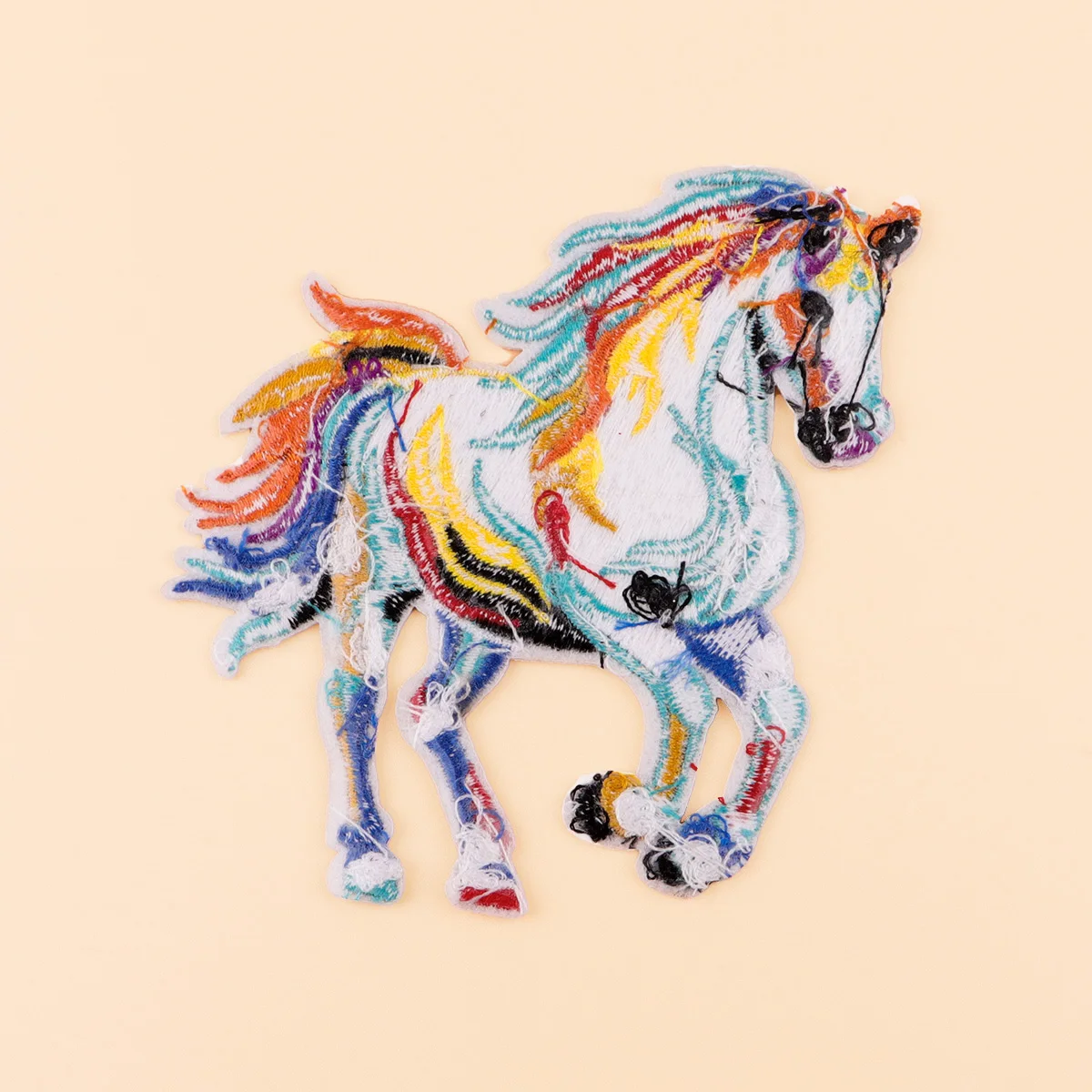 Parche termoadhesivo bordado caballo colorido para ropa–Costura - imagen 5