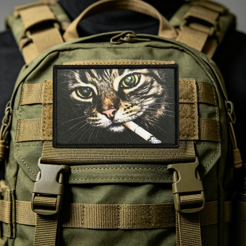 Parches tácticos de gato con gancho y bucle para mochilas - imagen 4
