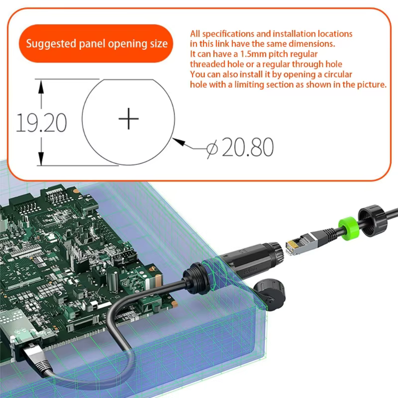 Improteo Conector RJ45 Ethernet resistente para cable en entorno duro - imagen 4