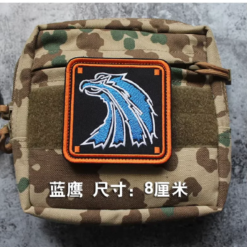 Parche bordado táctica águila azul estilo militar para MOLLE - imagen 2