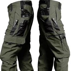 Pantalón cargo táctico multi-bolsillos resistente ripstop para hombre
