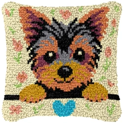 Kit gancho pestillo bordado animales – Cojín vintage decorativo