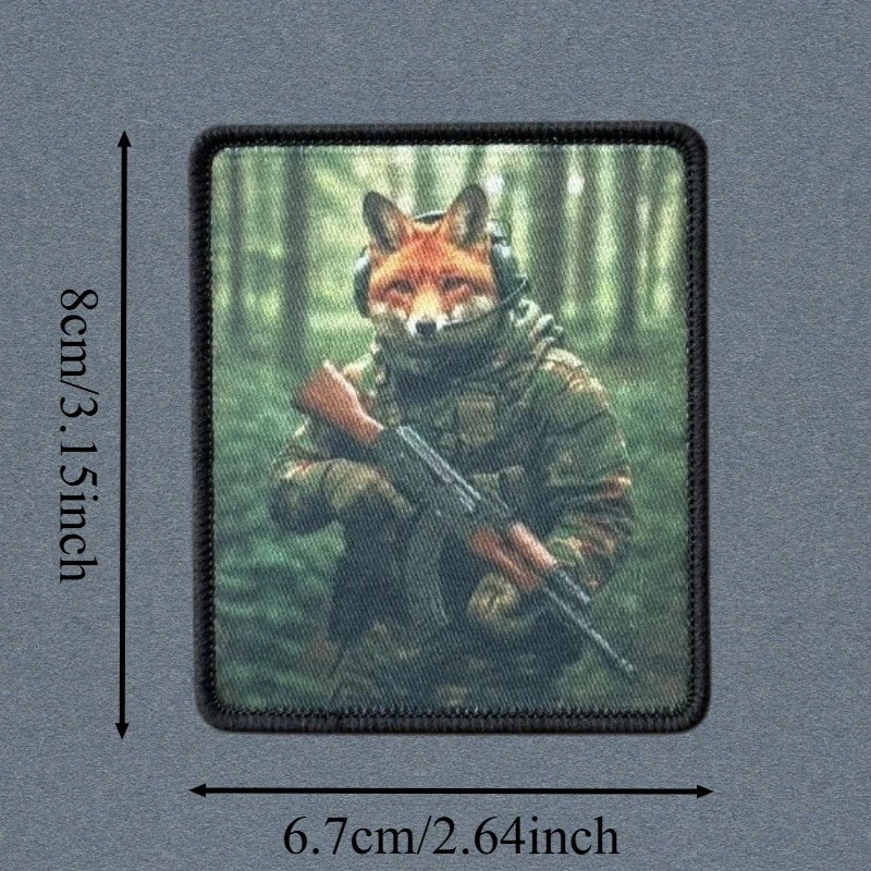 Parche táctico Soldado Zorro con gancho y bucle para ropa - imagen 5