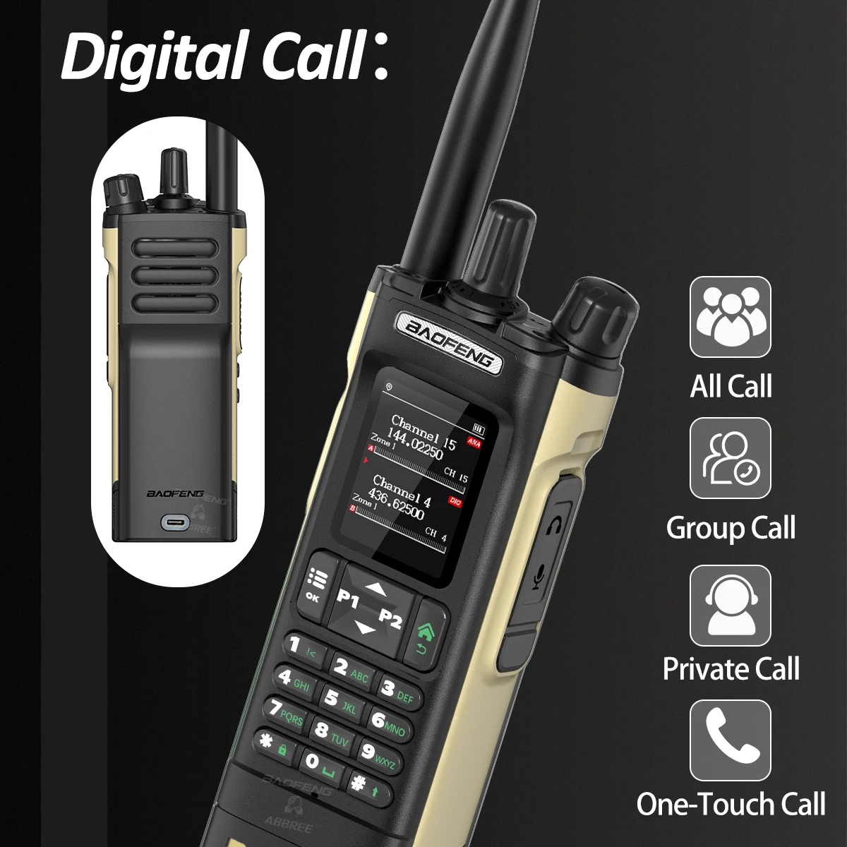 Baofeng DM-32 Radio DMR tactico Digital GPS Dual Band - imagen 3