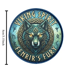 Parche táctico vikingo Fenrir con runas nórdicas gancho y bucle