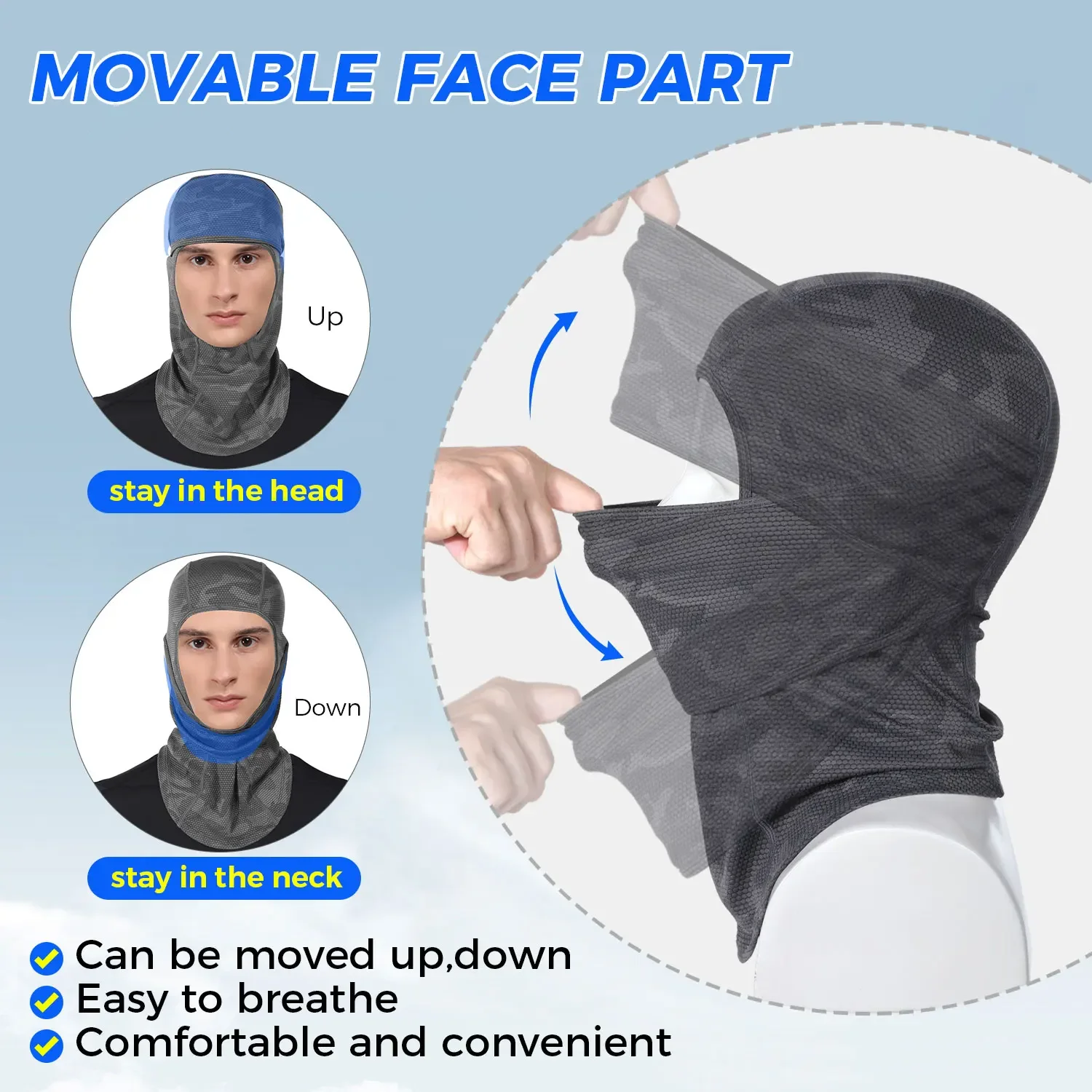 Pasamontañas camuflaje rápido con máscara facial y capucha transpirable - imagen 2
