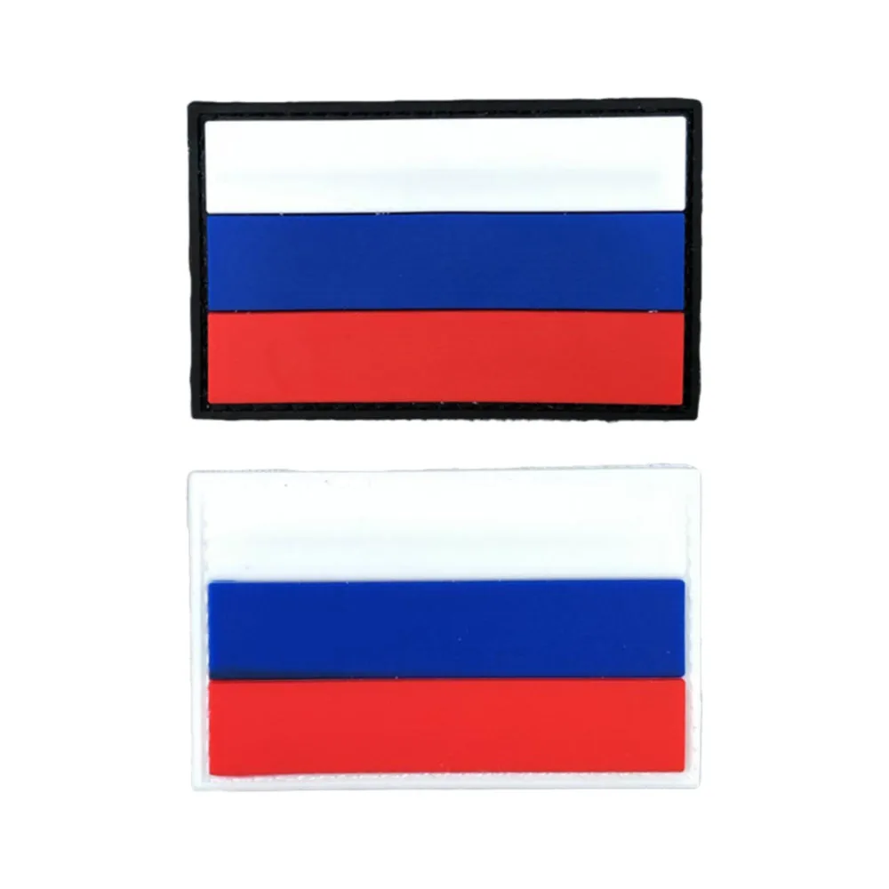 Parche de bandera rusa visto de cerca