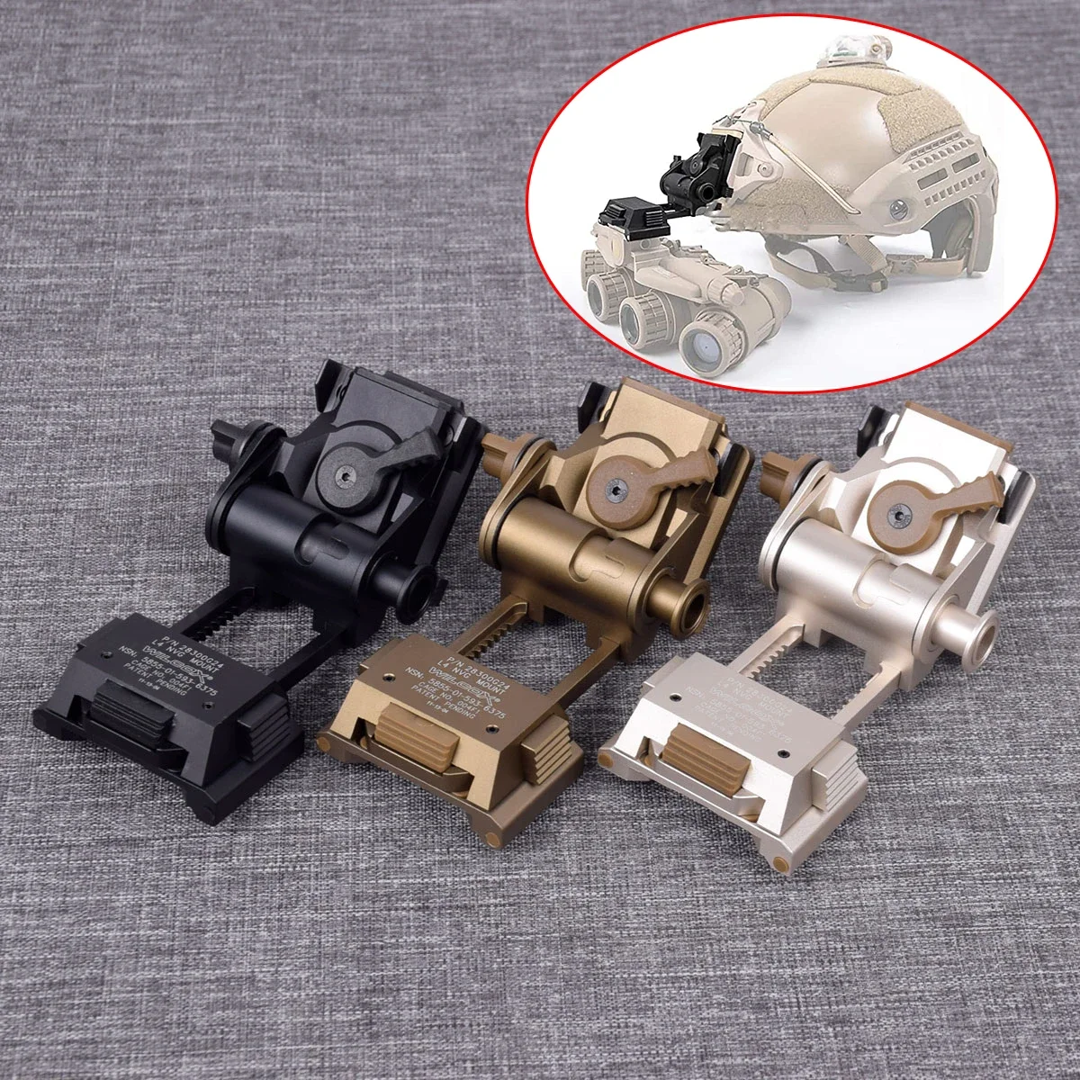 Wilcox L4G24 NVG Soporte de montaje para casco con brazo en J - imagen 3