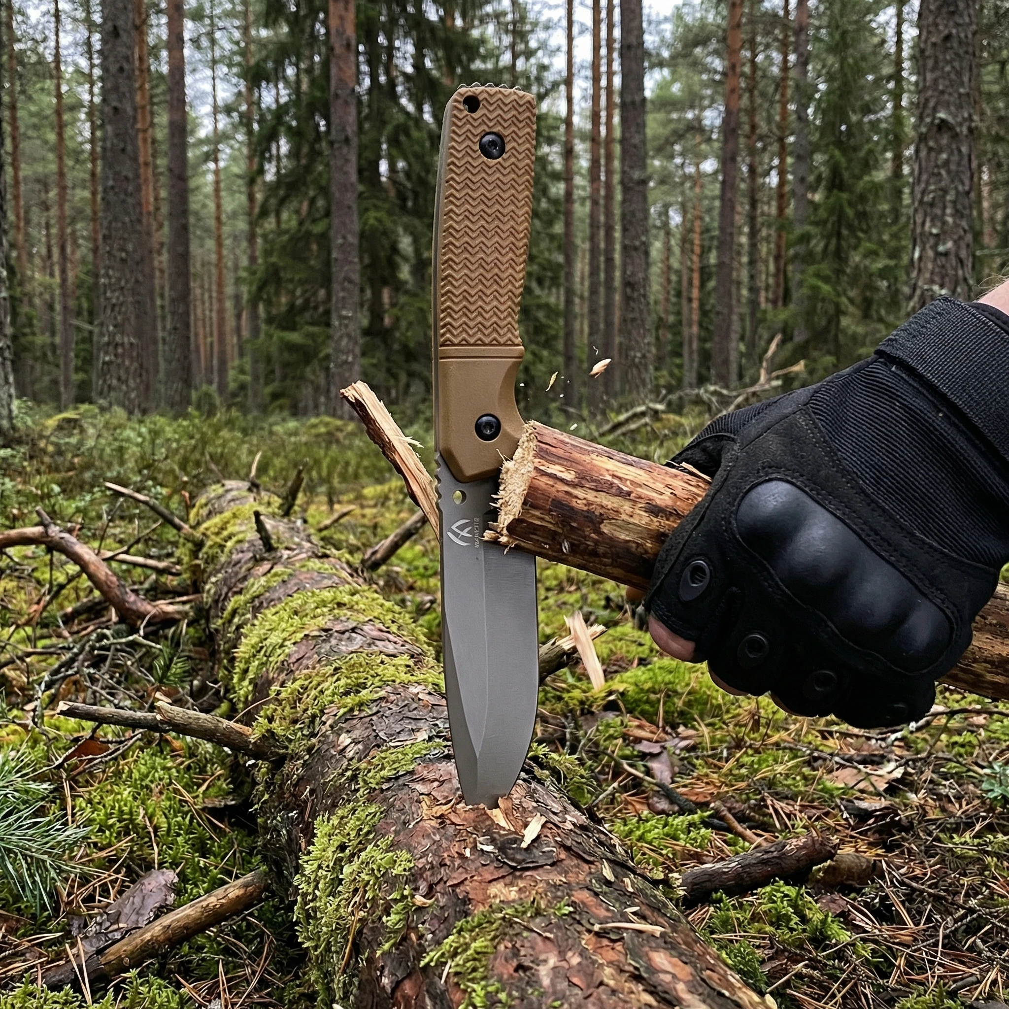 Cuchillo fijo con funda, acero robusto premium para outdoor y campo - imagen 5