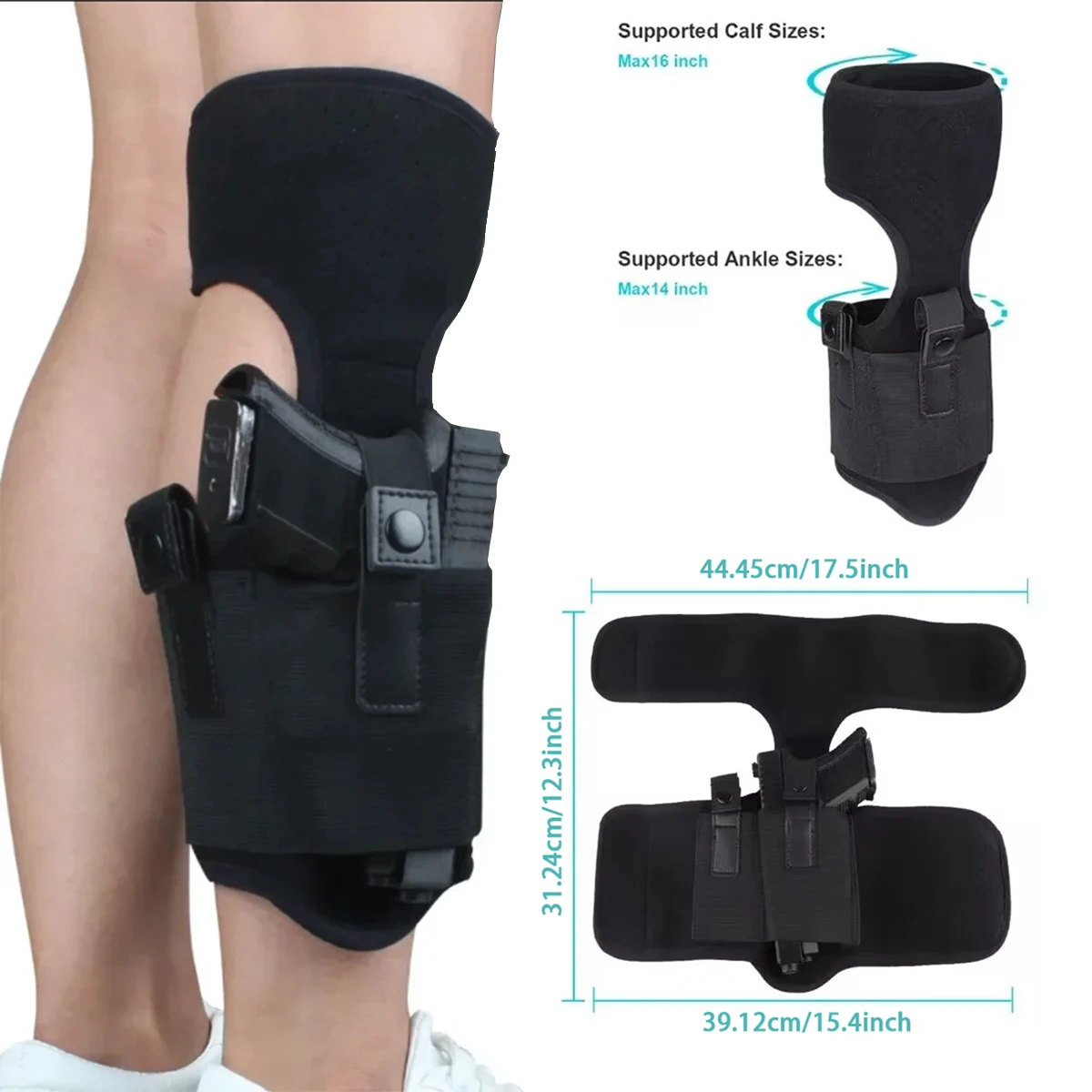 Funda táctica oculta para tobillo en uso