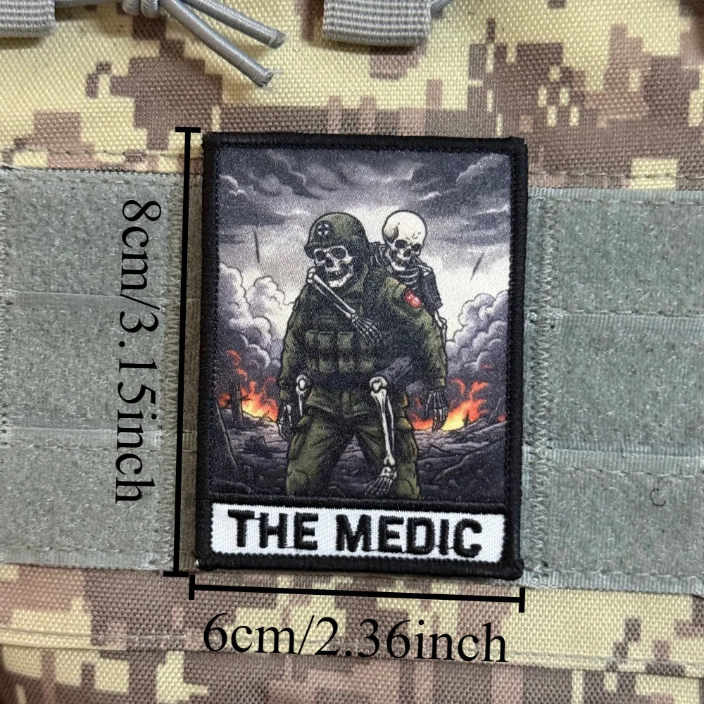 Parche táctico calavera Reaper MOLLE con gancho y bucle - imagen 5
