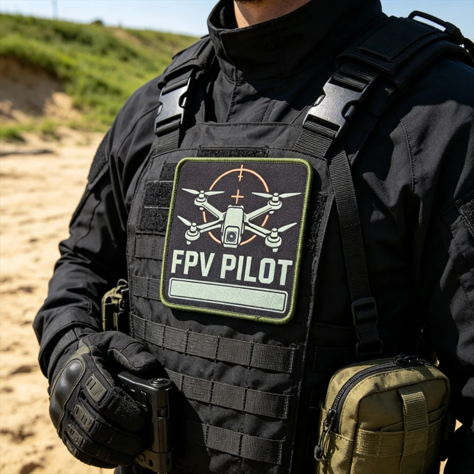 Parche táctico FPV Pilot con velcro para operador de drones - imagen 3