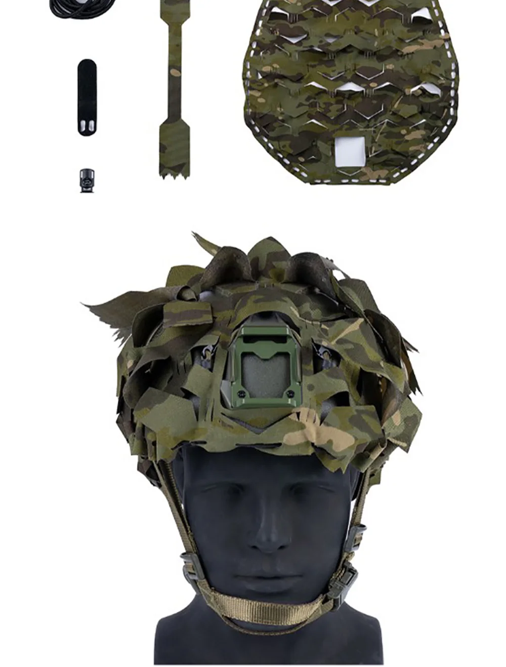 Ejemplo de puesta en diferentes patrones de camuflaje